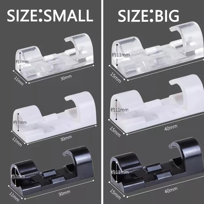 Klip Besar 16 Tempel Cable Clip Penjepit Merapihkan Perapih Kabel Klem Holder Organizer Data Usb Lan