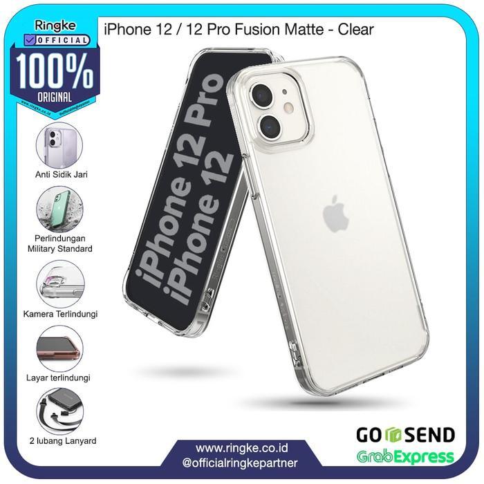 Ringke Casing Compatible For Iphone 12 / 12 Pro Fusion Matte Clear Bening Case No Yellowing Tipis