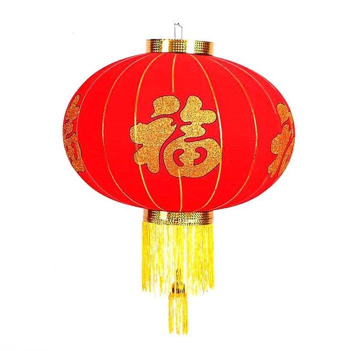Premium Lampion Imlek Gantung Lampion Kain Bludru Besar Premium 4 Sisi / Lampion Dekorasi Hiasan