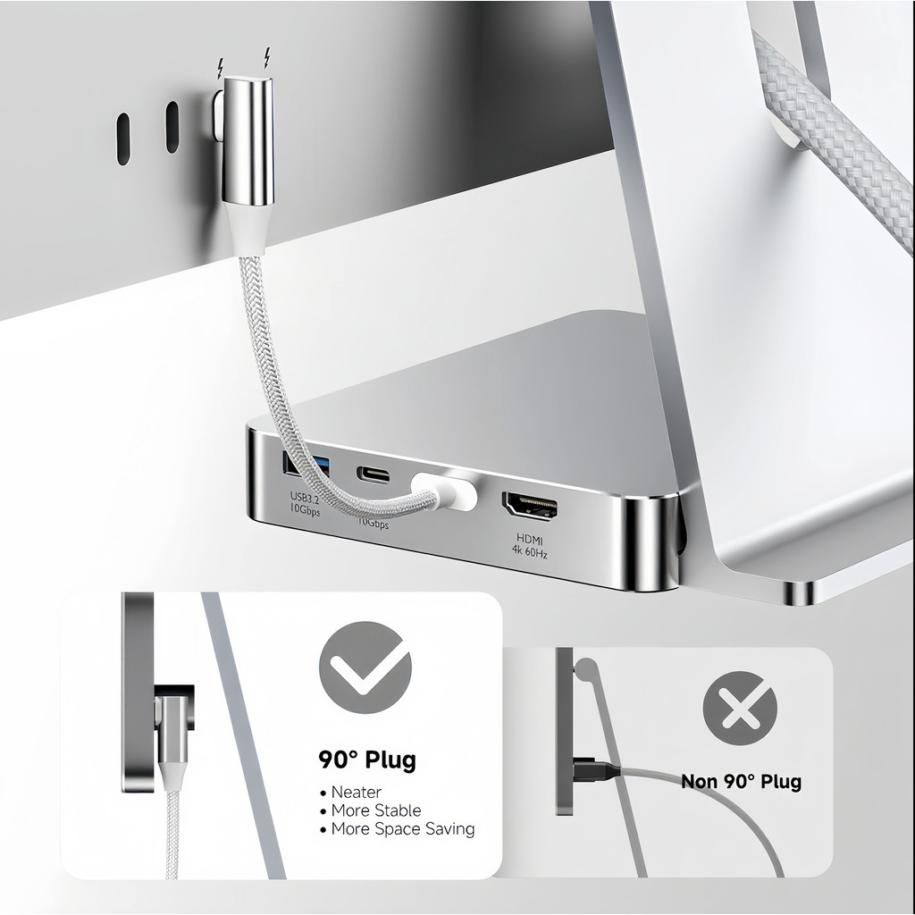 USB C Hub for iMac 24 M1/M3/M4, iMac Hub with M.2 NVMe SSD Enclosure, iMac USB Hub with HD 4K60Hz,