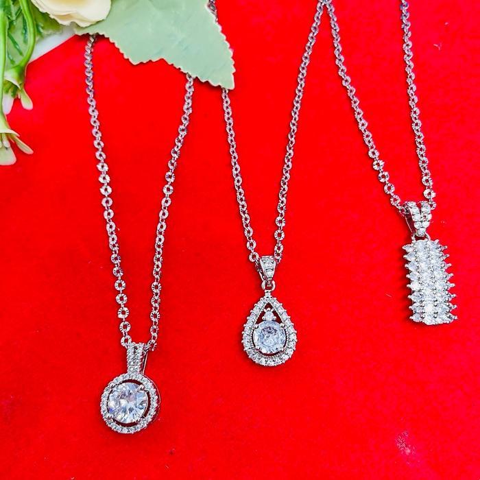 Kalung Hijab Nori Putih Titanium Panjang 60 cm (Free cincin) Kalung Titanium Anti Karat Hadiah