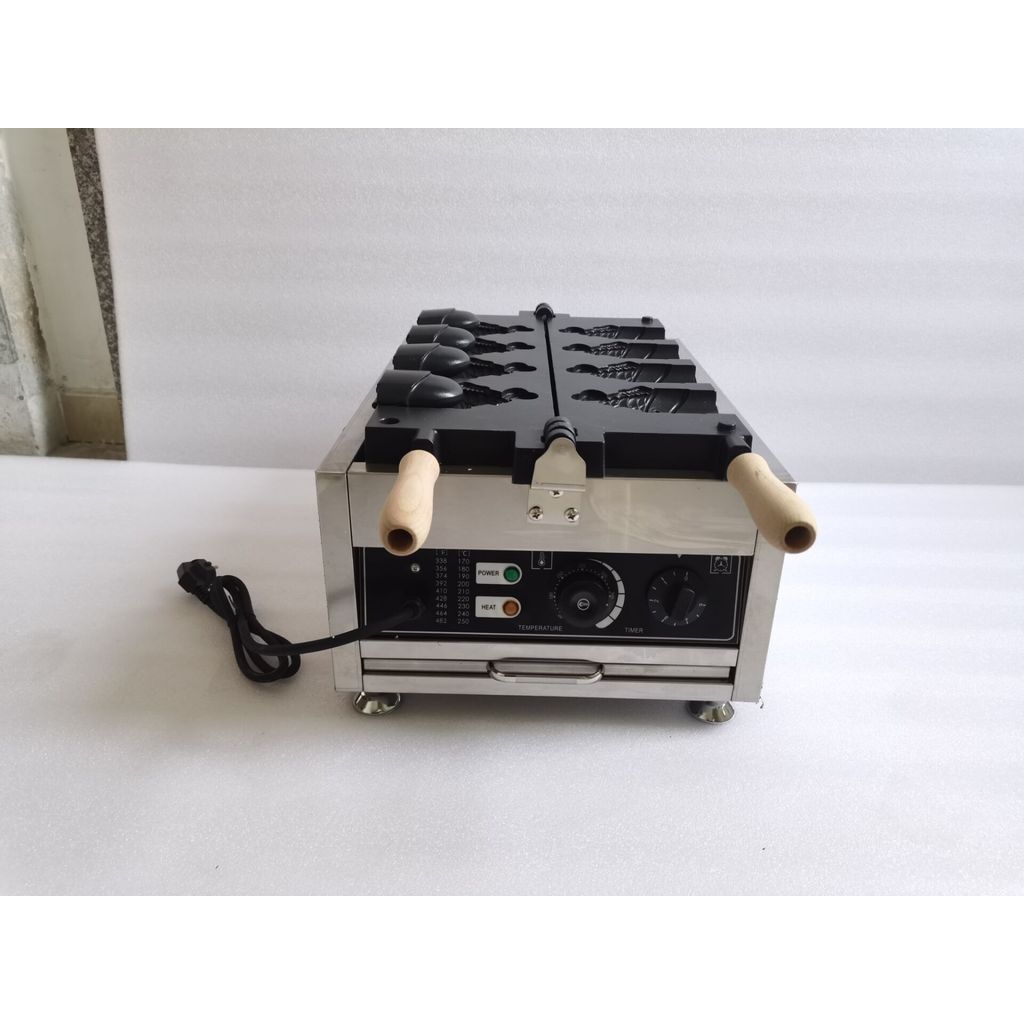 Commercial Electric Japanese Open Mouth 5 Pcs Fish Shaped Filling Ice Cream Waffle Machine Taiyaki