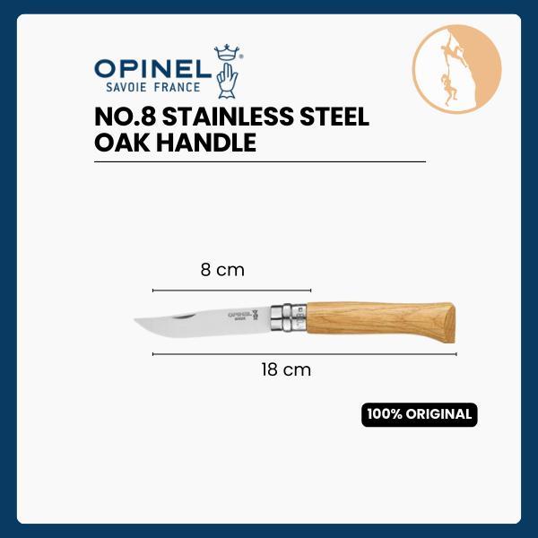 Opinel Luxury No.8 Stainless Steel Oak Handle Folding Knife