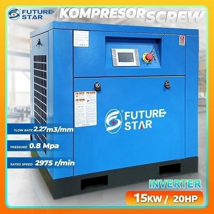 Kompresor Pengering Angin Udara Air Compressor Screw Inverter 15KW 20HP