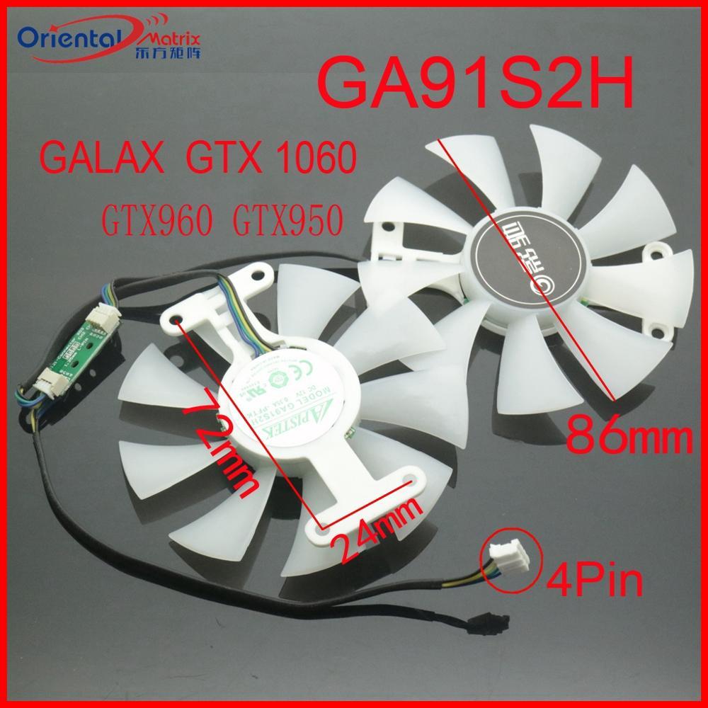 GA91S2H 12V 0.35A 4Pin 86mm VGA Fan For GALAXY GTX1060 GTX950 GTX960 Graphics Card Cooler Cooling