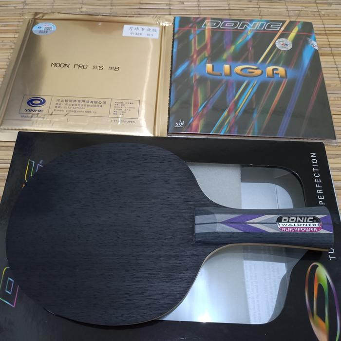 PAKET BET TENIS MEJA DONIC WALDNER BLACK POWER ORIGINAL