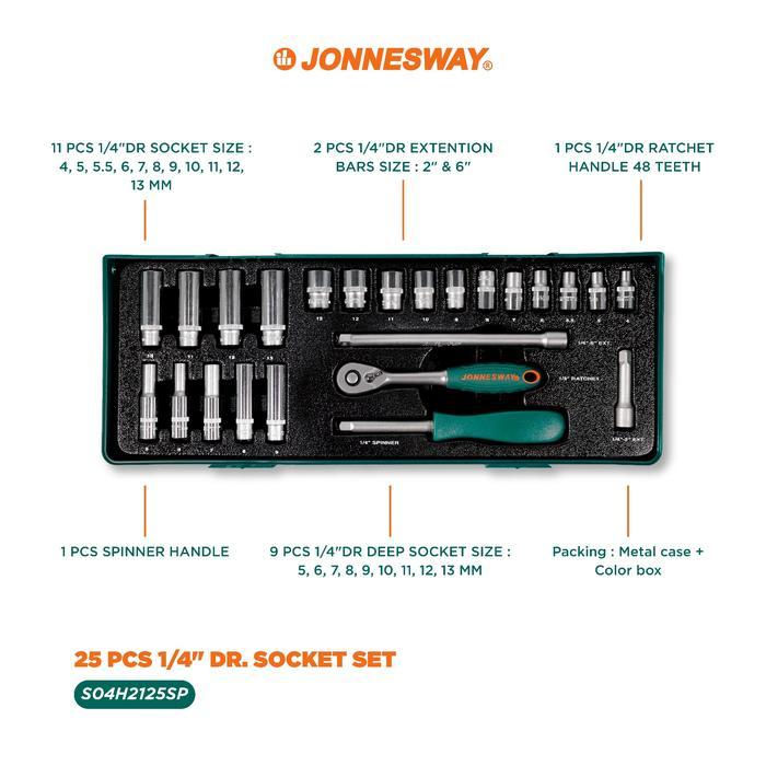 41 PCS 1/4" DR. SOCKET SET JONNESWAY S04H2141S