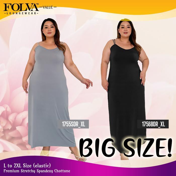 Folva Dress Panjang Daster Spandex Baju Tidur Big Size
