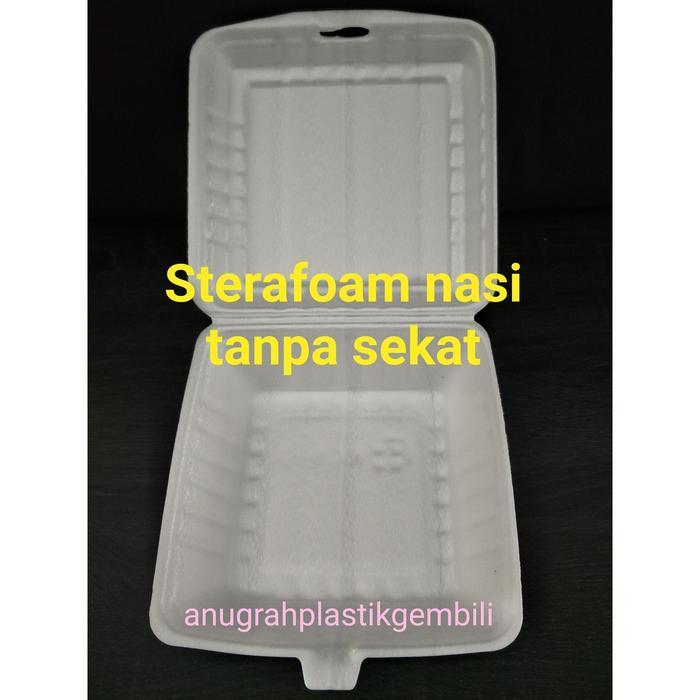 Sterafoam Nasi Tanpa Sekat Foam Nasi Polos Kotak