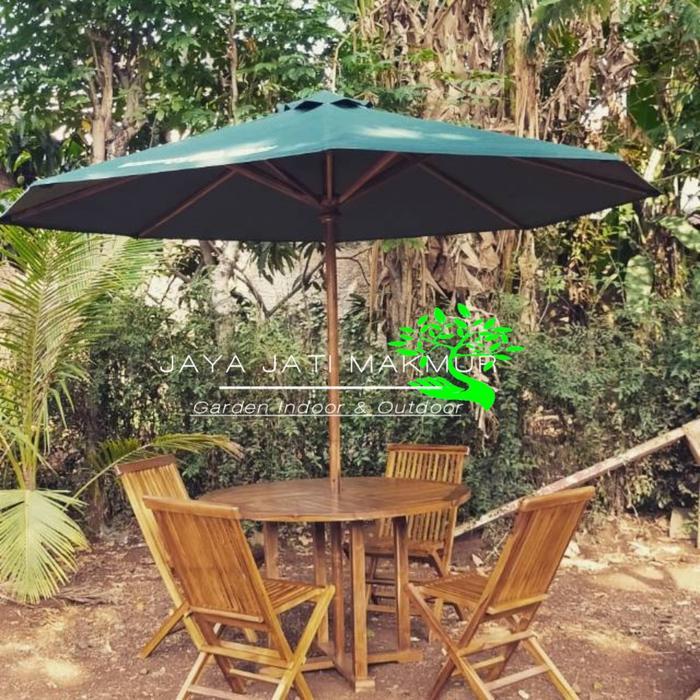 Tenda Kursi Payung Pantai, Tenda Meja Payung Cafe, Set Tenda Payung Kayu Minimalis