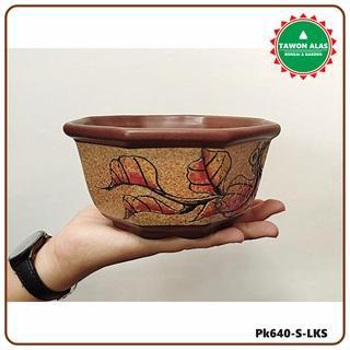 Najwa Gadget Pot Keramik Bonsai Kaktus Sukulen Segi Delapan Kecil Small Mini Mame