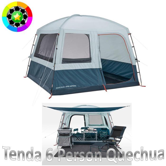 Quechua Tenda Camping Berkemah 6 Orang Tenda Arpenaz Dome 6 Person Base M Original