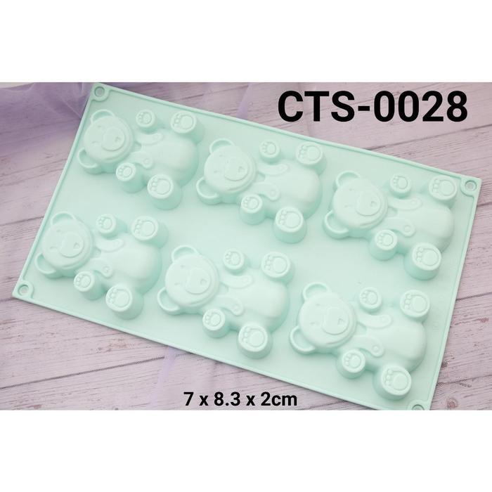 CTS-0028 CETAKAN SILIKON CETAKAN COKLAT CETAKAN PUDDING PANDA BEAR