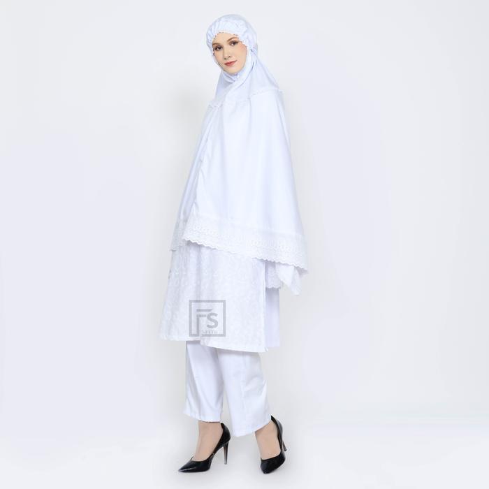 SALE Raisma - Indun Set Baju Umroh Wanita Setelan Tunik Ihrom Perlengkapan Haji dan Umroh Wanita