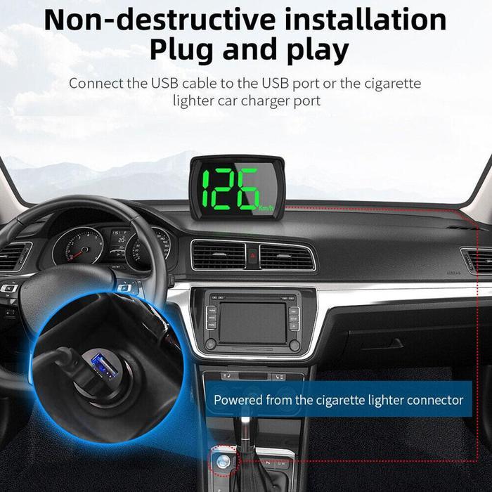 (COD) Speedometer Mobil Digital Speedometer GPS Digital KM/H dengan Tampilan Huruf Besar LED untuk