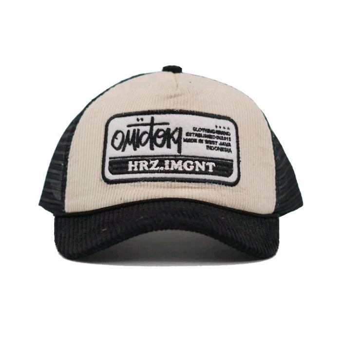 Trucker Hat Corduroy Topi Jaring Omidoki Hitam Bw Cap Topi Corduroy