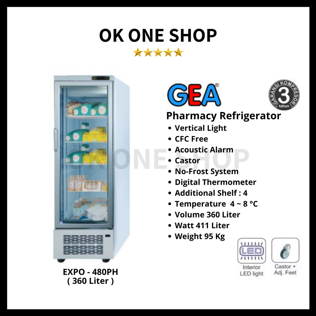 GEA Showcase EXPO-480PH Pharmaceutical Refrigerator | Kulkas Pharmacy