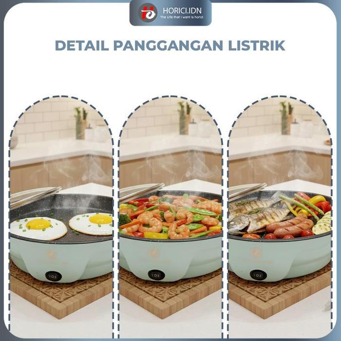 Panggangan Multifungsi BBQ Elektrik Panci Pemanggang Anti lengket Persegi Panjang Panci Panggang