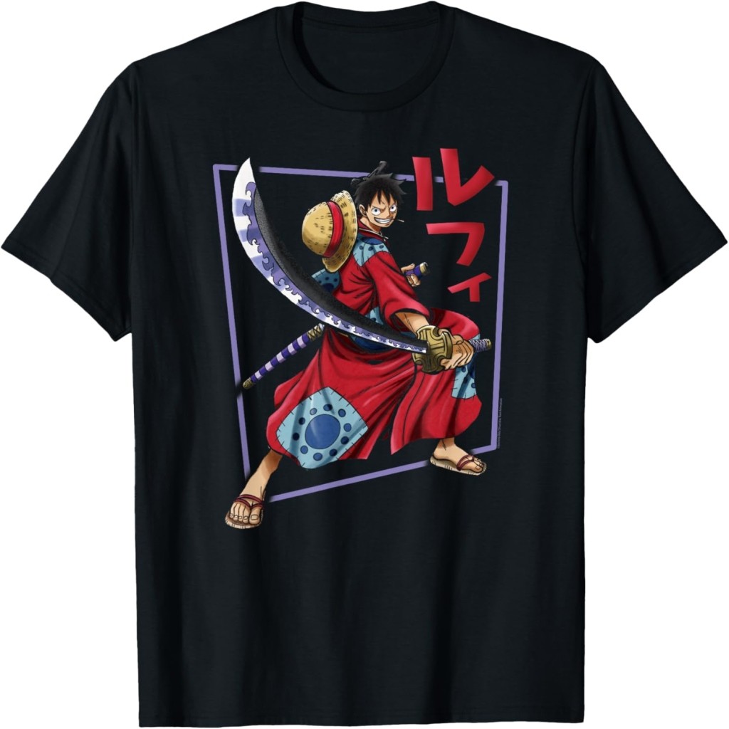 One Piece Anime Luffy Wano Costume Illustration T-Shirt