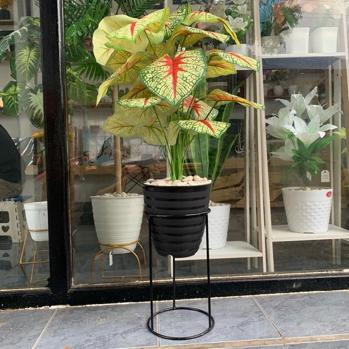 Dekorasi Tanaman Bunga Plastik Artificial Daun Keladi Monstera Aglonema Besar