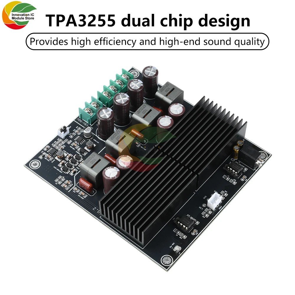 DC 19-50V Stereo Dual Channel Amplifier Board 600W+600W Hifi Dual Core Tpa3255 Amplifier Module