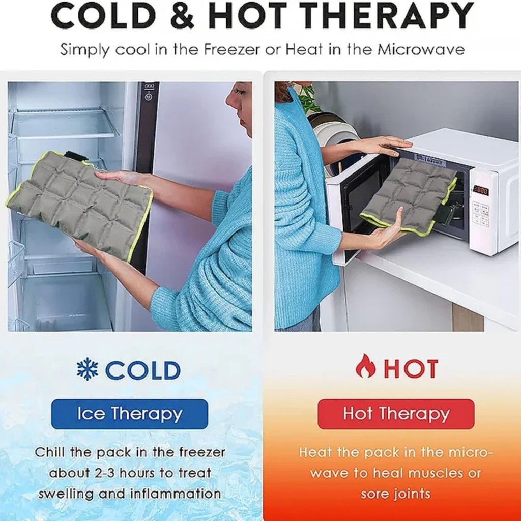 Ice Pack for Injuries Reusable Hot & Cold Compress Gel Pack Adjustable Microwaveable Heat Pad for