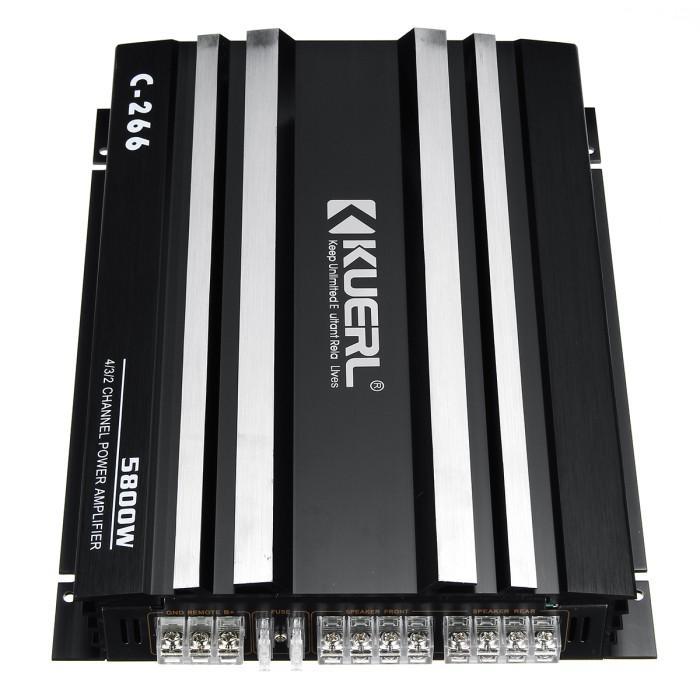 . Dc 12V 5800W 4 Channel Bass Power Amplifier Nondestructive -