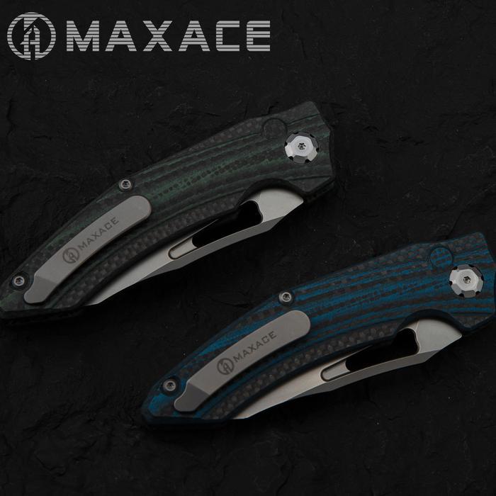 Promo Maxace Folding Knife Babylon A Carbon Fibre Handle M390 Blade Outdoor Hunting Camping Edc