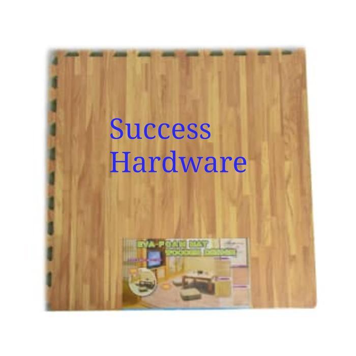 Krishome Set 4 Pcs Karpet Puzzle Eva Mat Motif Kayu Wooden Design 4Pcs