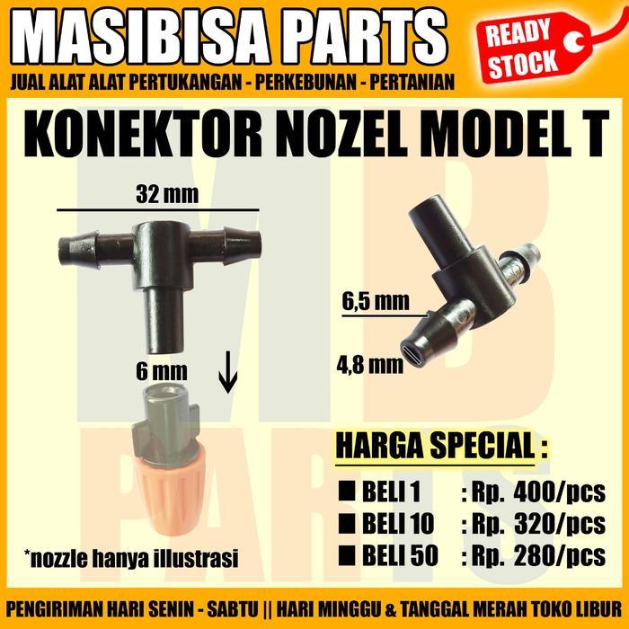 NEPEL NOZZLE SPRAYER / MISTING PLASTIK MODEL T SELANG 4/7 ATAU PE 7