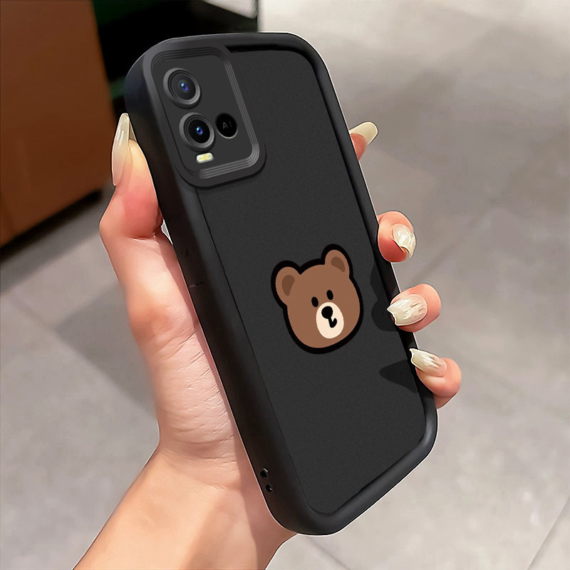 Casing Hp Untuk VIVO Y21 Y21s Y21T Y21E Y21A Y21G Y33T Y33s Case Model Populer Beruang Cokelat Kasin