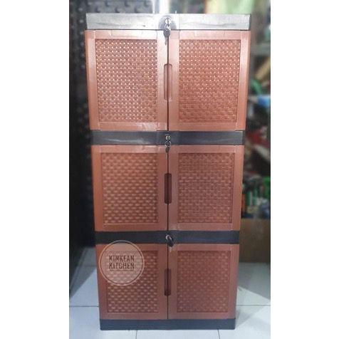 Lemari plastik susun 3 gunplas mini + kunci Tahan Lama Furniture