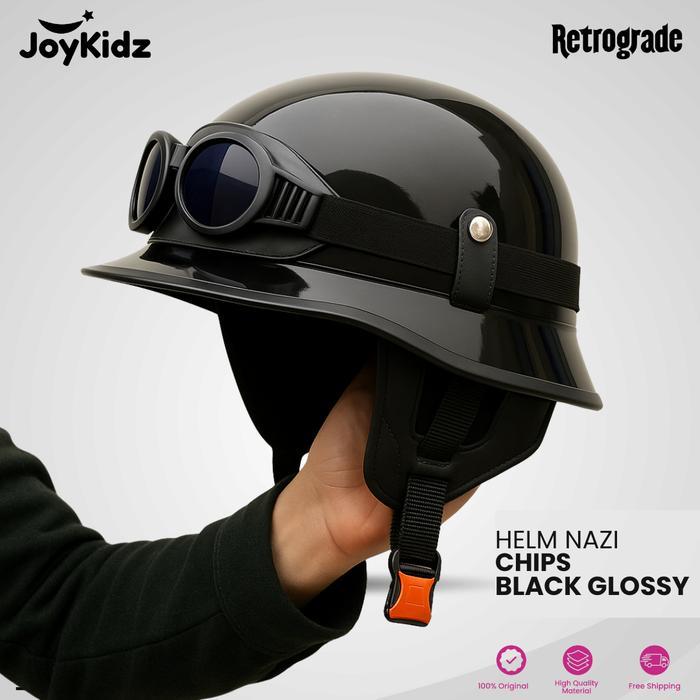 Helm Retro Vespa Nazichips Glossy Kacamata Helm Club Vespa Klasik