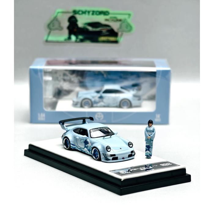 Time Micro Porsche Rwb 993 Kanagawa Surfing Japan Gt Wing Kimono Girl Figure Limited Edition Gdo