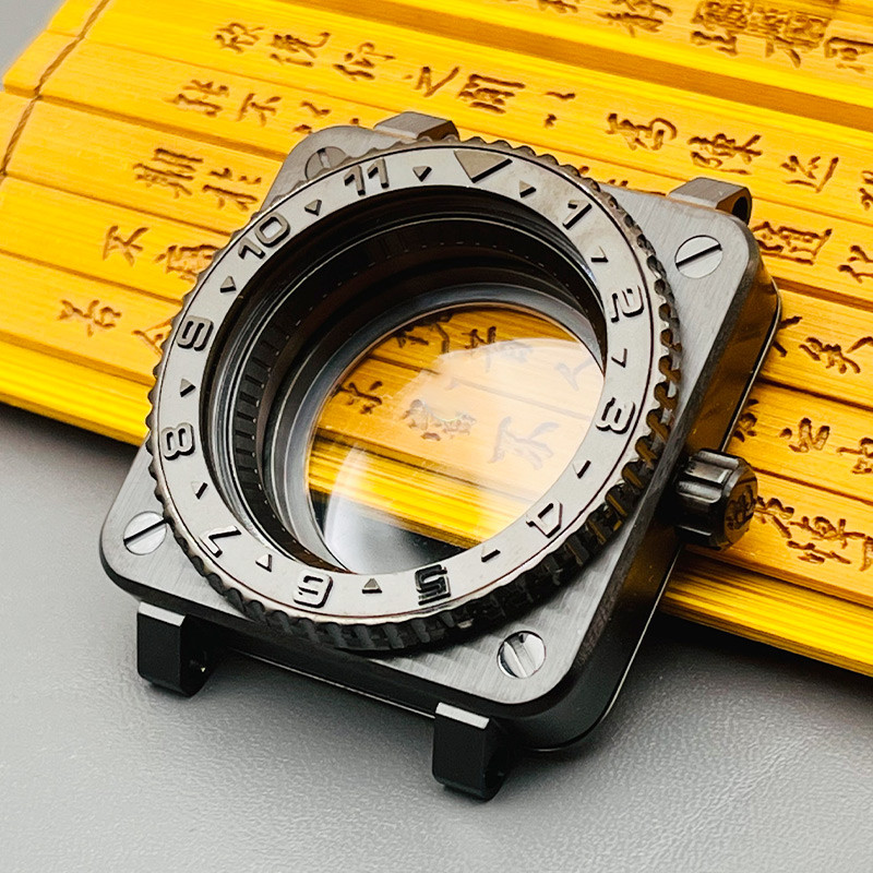 Black SKX007 Square Watch Case NH35 Cases Fits NH35 NH36 7S26 4R Japan Movement Seiko SKX007 Pilots