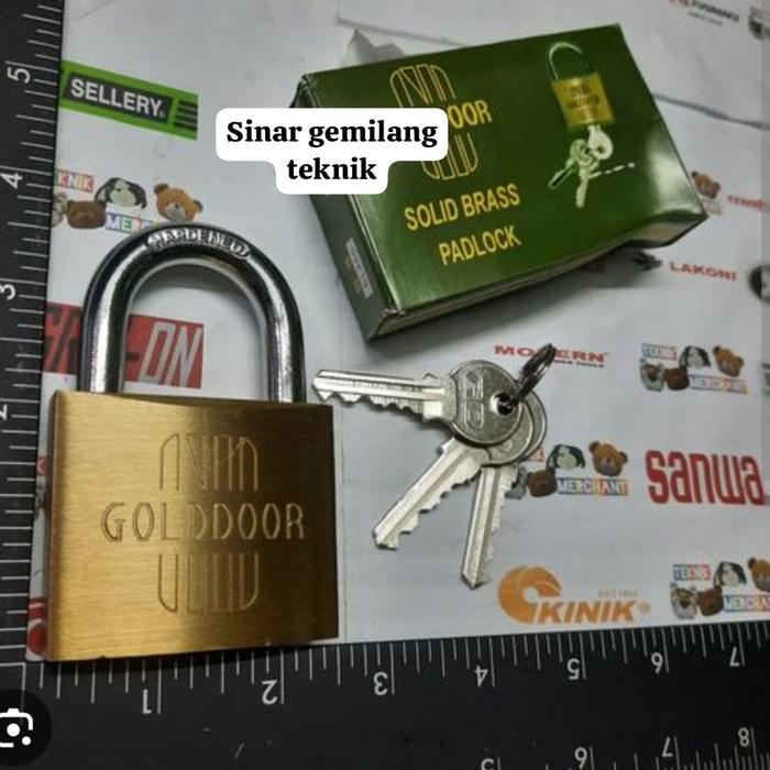 ASLI gembok kuningan 50mm golddoor gembok rumah 50mm READY STOCK