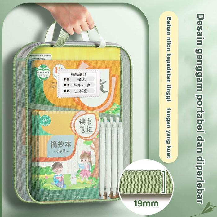 Premium Vinnatsu - Tas Dokumen Transparan 3 Lapis/ File Holder Lucu/ Tas Folder Portabel/ Tas