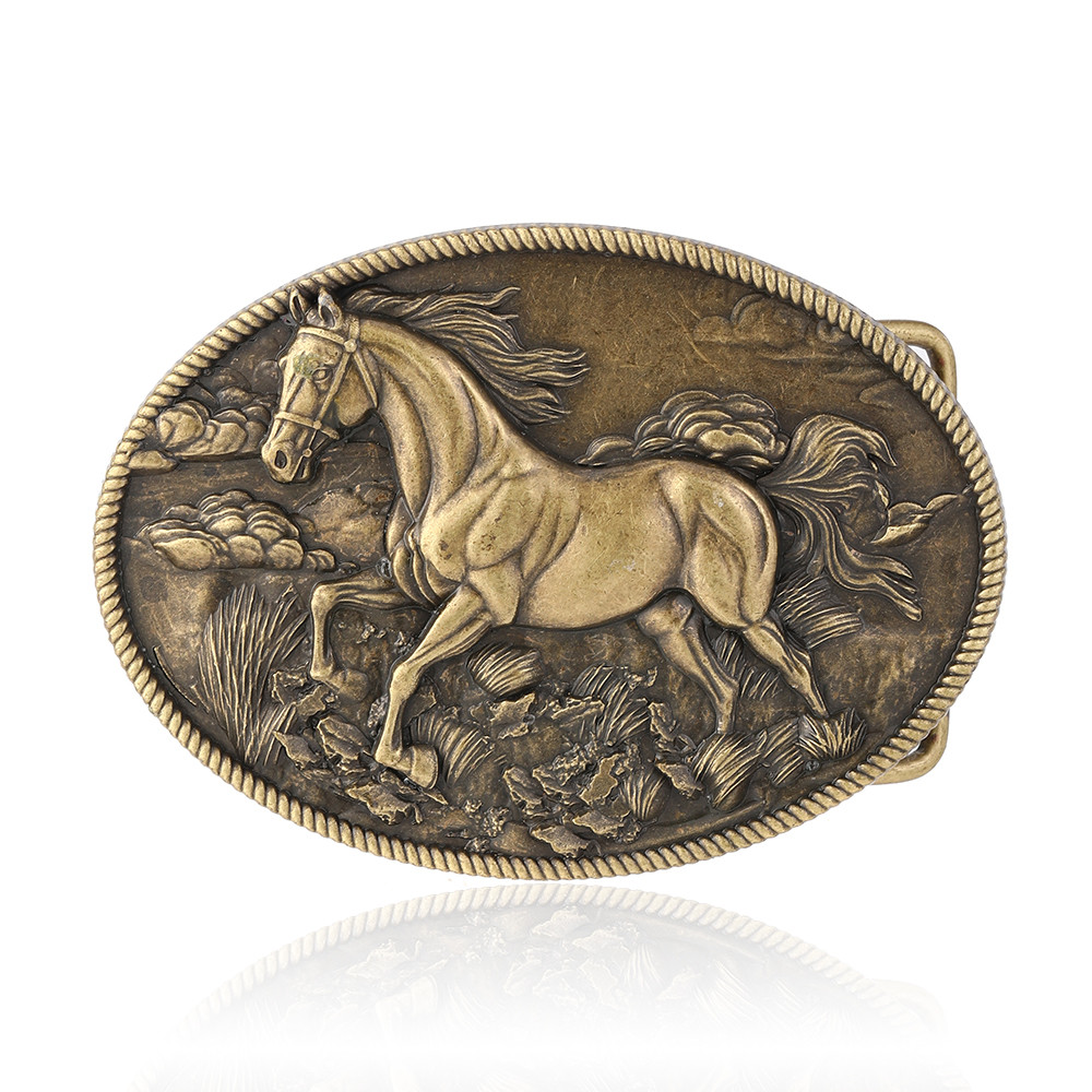 Western Belt Buckle for Men Women Running Horse Cowboy Belt Buckle Vintage Cowgirl Belt Buckles