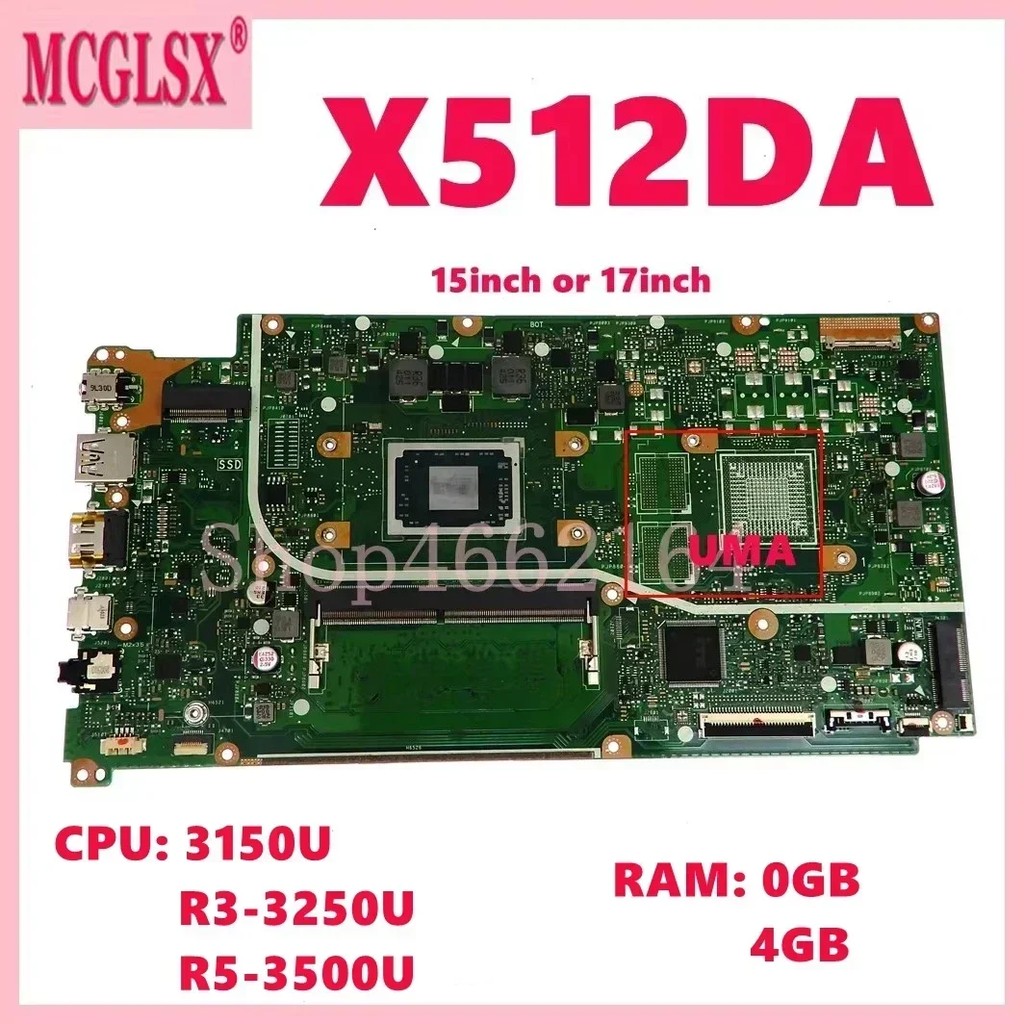 X512DA 3150U/R3-3200U/R5-3500U CPU 0GB/4GB-RAM Mainboard For Asus X512DK X712DK X512DA X712DA M712D