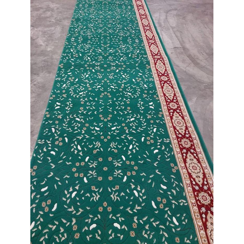 Karpet Masjid / Sajadah Masjid Meteran Design Turki Mimbar 001A Hijau/Green