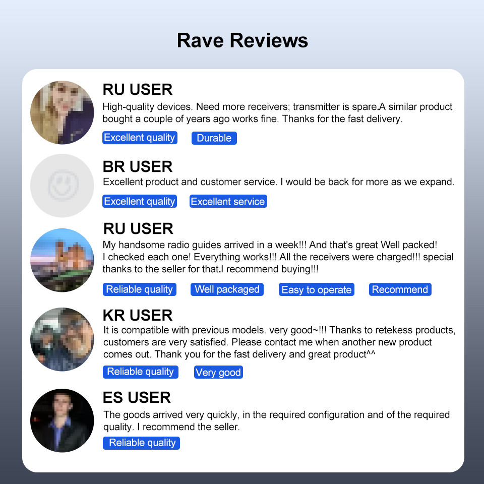 RETEKESS T130 T131 Wireless Tour Guide System Audio Tour Guide System Wireless Microphone