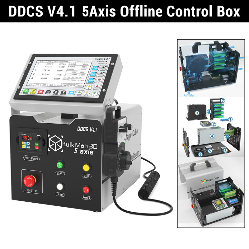 BulkMan3D QueenBee PRO 5-Axis CNC Engraver DDCSV4.1 Offline Control High Precise 2.2KW Router