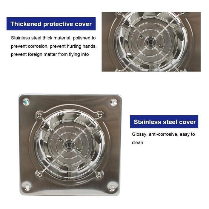 "New" Exhaust Fan 4/6/8Inch Exhaust Fan Dinding Kipas Exhaust Ventilasi Dinding Booster Fan