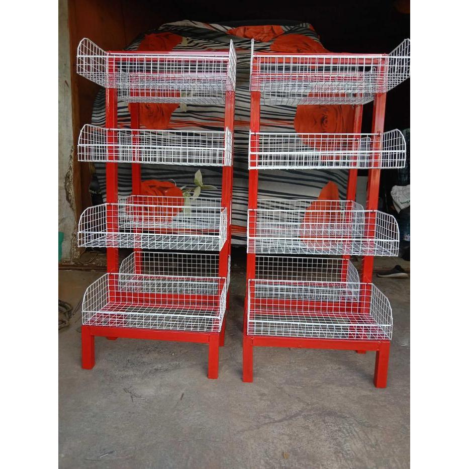 "New" RAK Ciki/chiki/Rack Snack Rak besi 4susun Bahan tebal Ukuran PxLxT 52x30x120cm