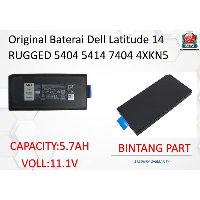 Original Baterai Dell Latitude 14 RUGGED 5404 5414 7404 7414 4XKN5 65WH