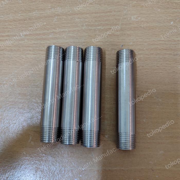 PIPA NIPLE NEPEL STAINLESS DRAT 1/2" INCH PANJANG 10CM