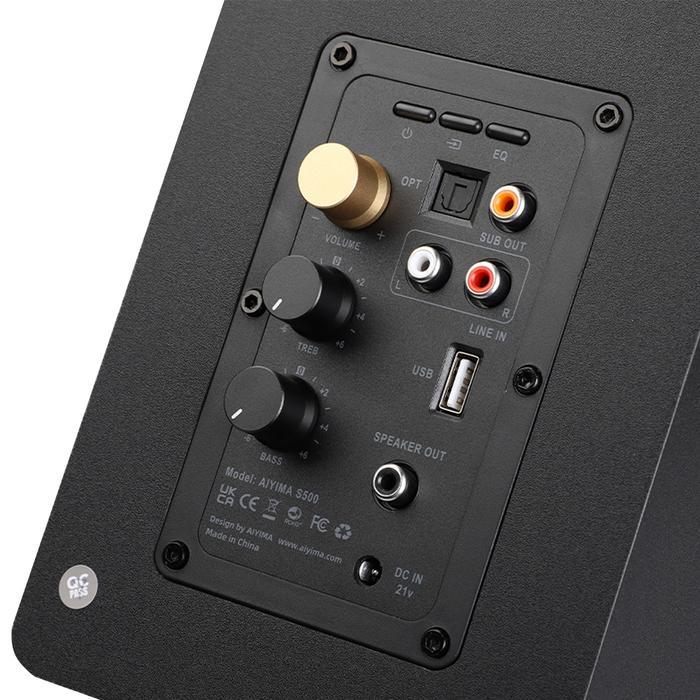 AIYIMA S500 CLASSIC BOOKSHELF SPEAKER BLUETOOTH WIRELESS 120W HIFI ACTIVE SPEAKERS FOR HOME COMPUTER