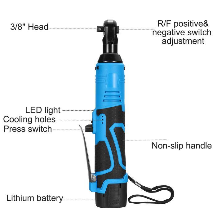 18V IMPACT WRENCH CORDLESS RECHARGEABLE ELECTRIC WRENCH 3/8 INCH RIGHT ANGLE RATCHET WRENCHES IMPACT