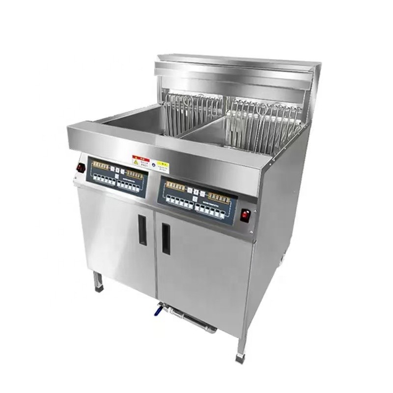 Commercial Fryer Double Tank KFC Fried Chicken Deep Fryer With Oil Filtration System