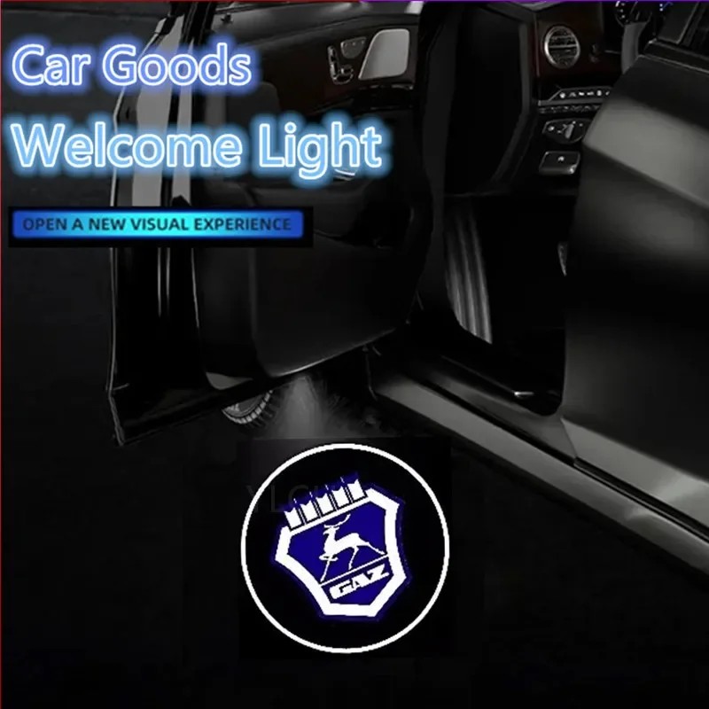 2PCS Led Car Door Welcome Lamp Laser Projector Logo Lamp For GAZ Gazelle Car Decoration Accessories